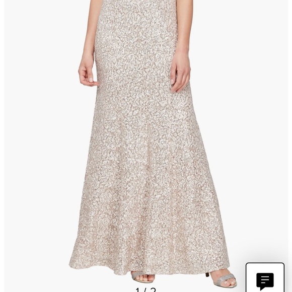 Alex Evenings Gold Sequined Dress - Picture 3 of 6